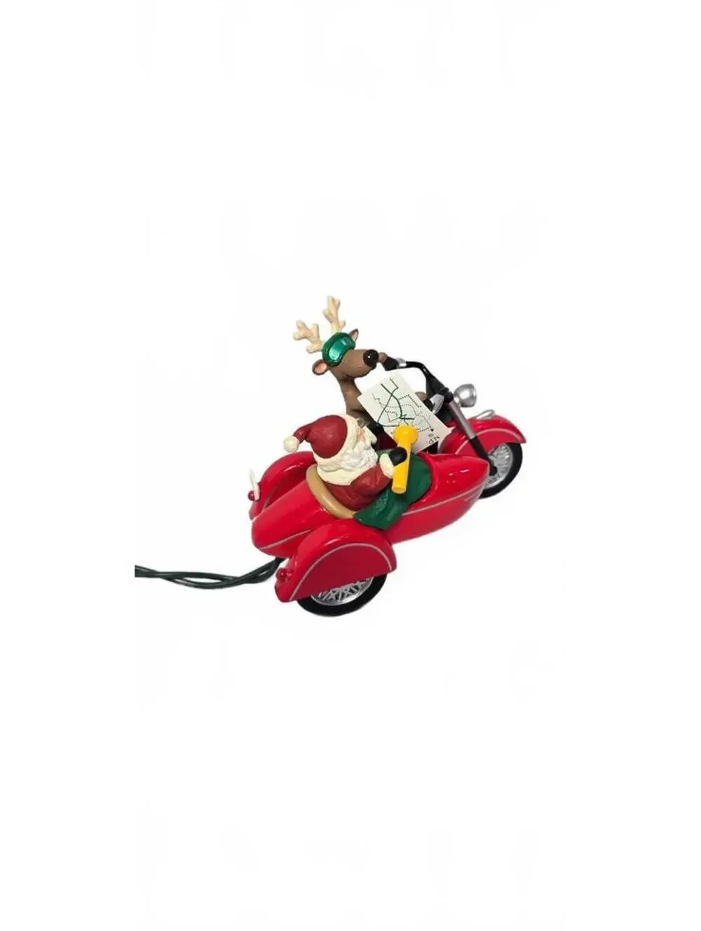 1997 Hallmark Keepsake Ornament Motorcycle Chums Santa and Reindeer